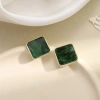 Korean-style fashionable, exquisite, simple, elegant and individual emerald earrings, stud earrings and butterfly jewelry details Picture
